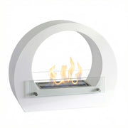 Dallas - Bio Fireplace with Arch - White