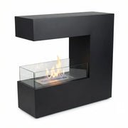 Topeka Black - 3-Sided Bio Fireplace in Steel