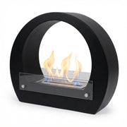Dallas - Round Bio Fireplace - Black