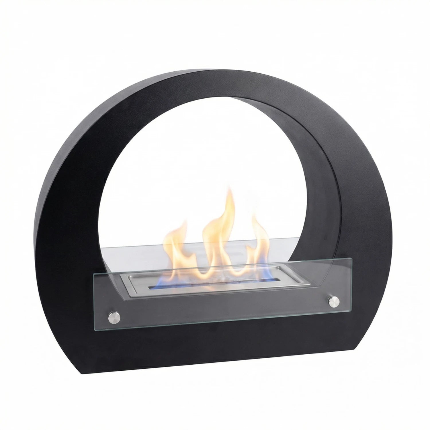 Dallas - Round Bio Fireplace - Black