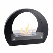 Dallas - Round Bio Fireplace - Black