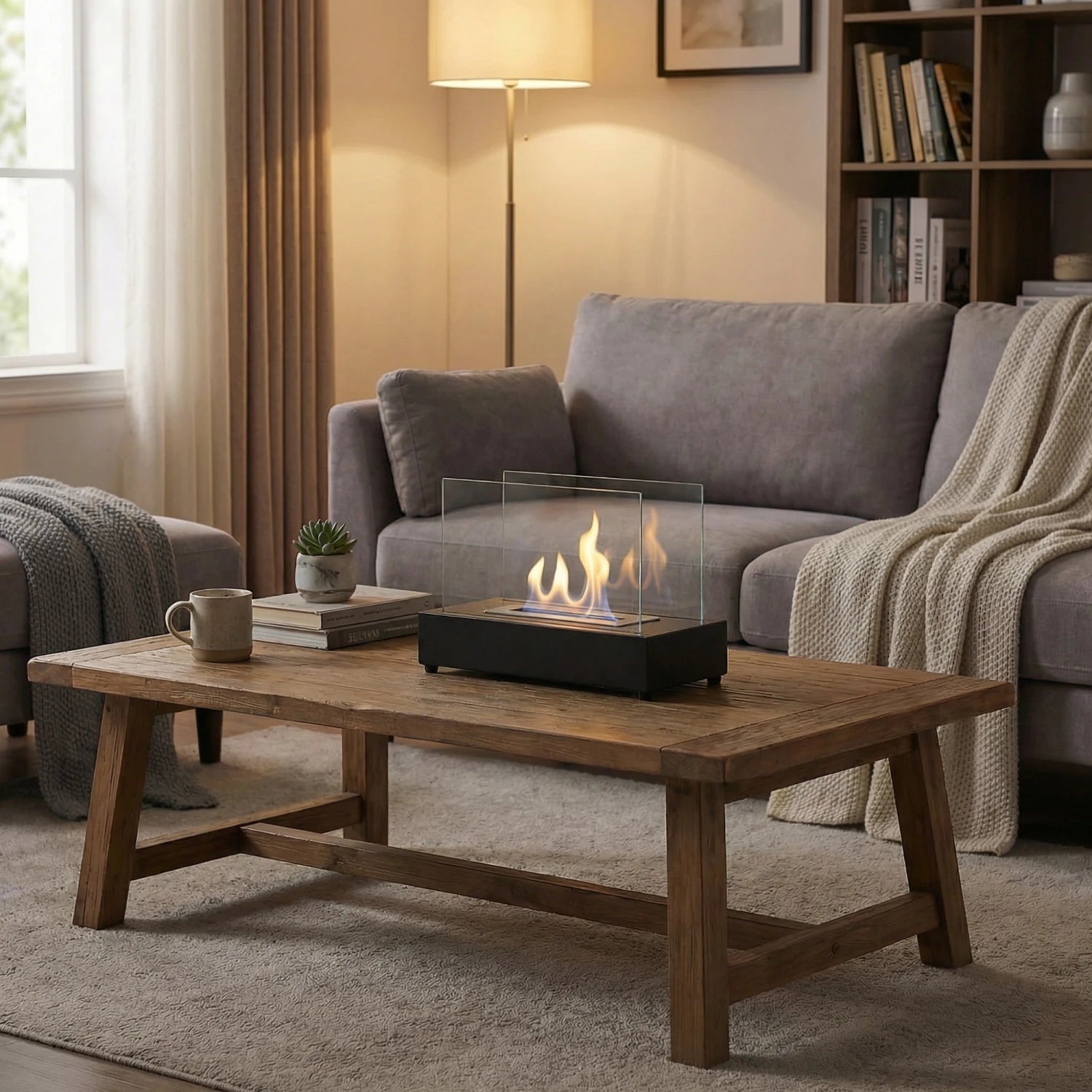 Lambeth Tabletop Bioethanol Fireplace - Black