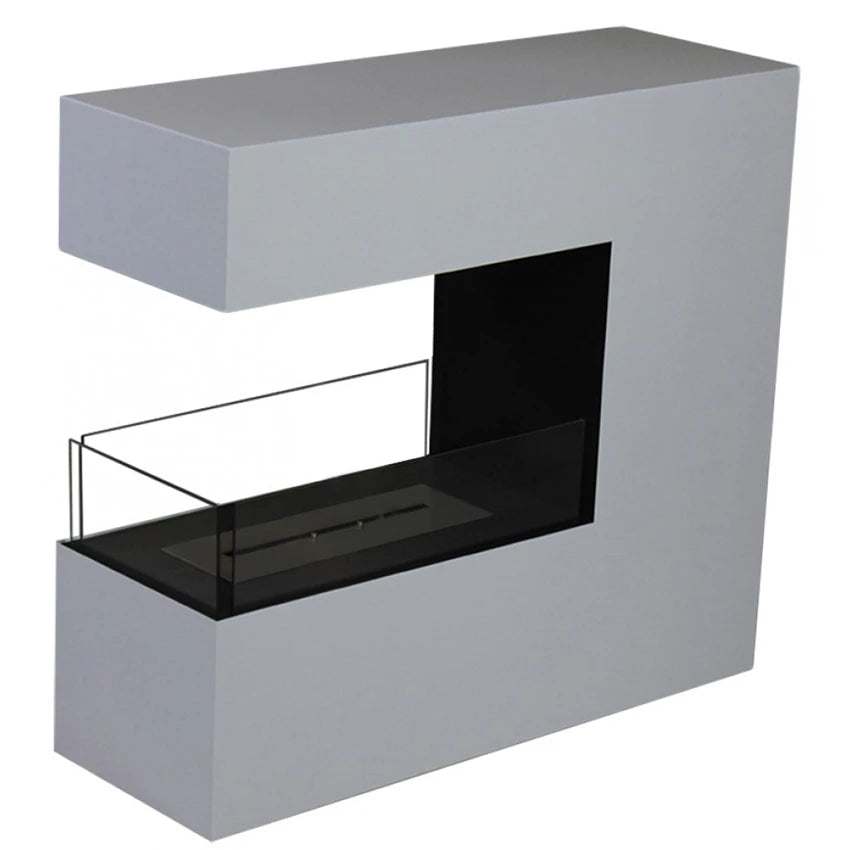 Topeka White - Powder Coated Steel Biofireplace