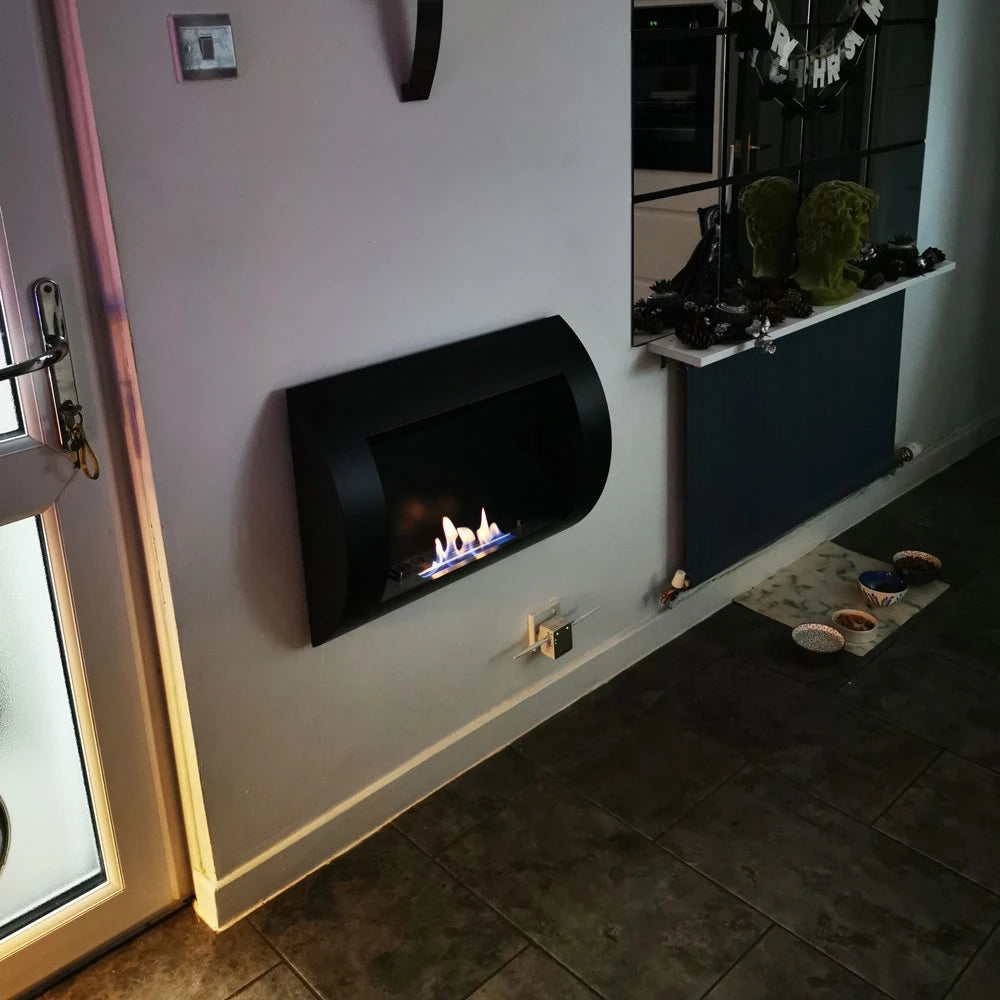 Ocean - Black Bio Wall Fireplace
