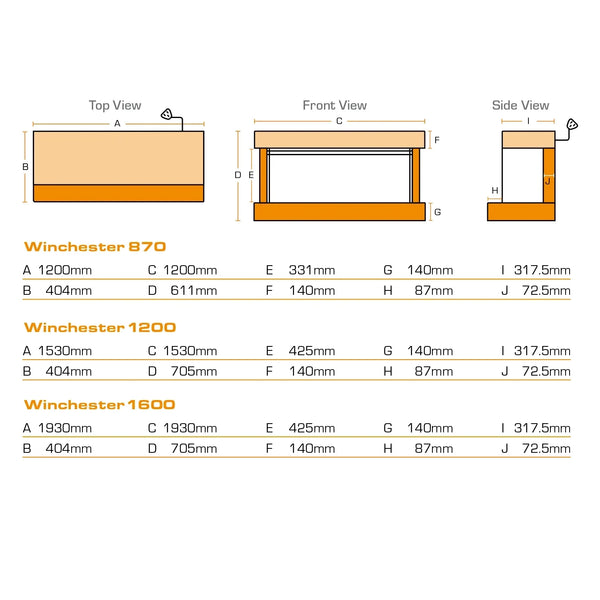 Winchester 1600 Grey Marble – Wide Wall-Mounted Electric Fireplace