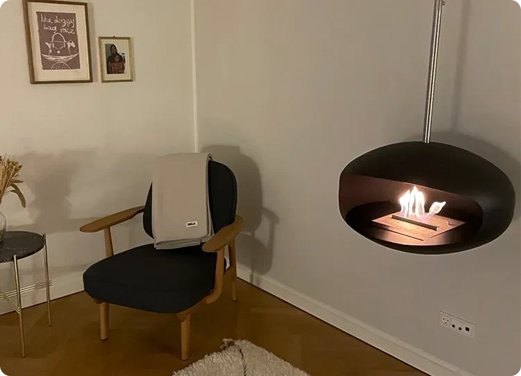 cocoon aeris black bioethanol fireplace
