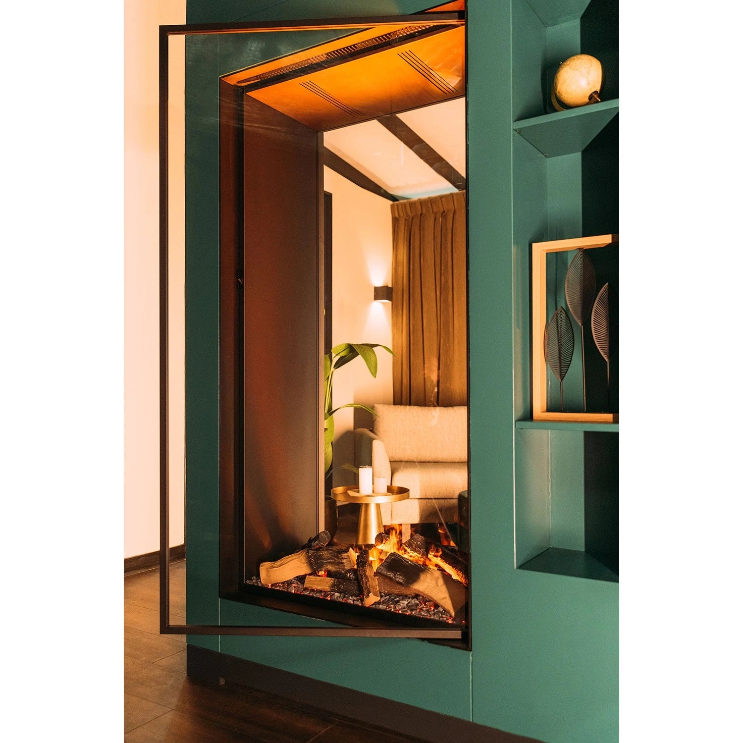 Faber e-MatriX Vertical 800-1600 ST Extra Tall See-through Water Vapour Fireplace Insert