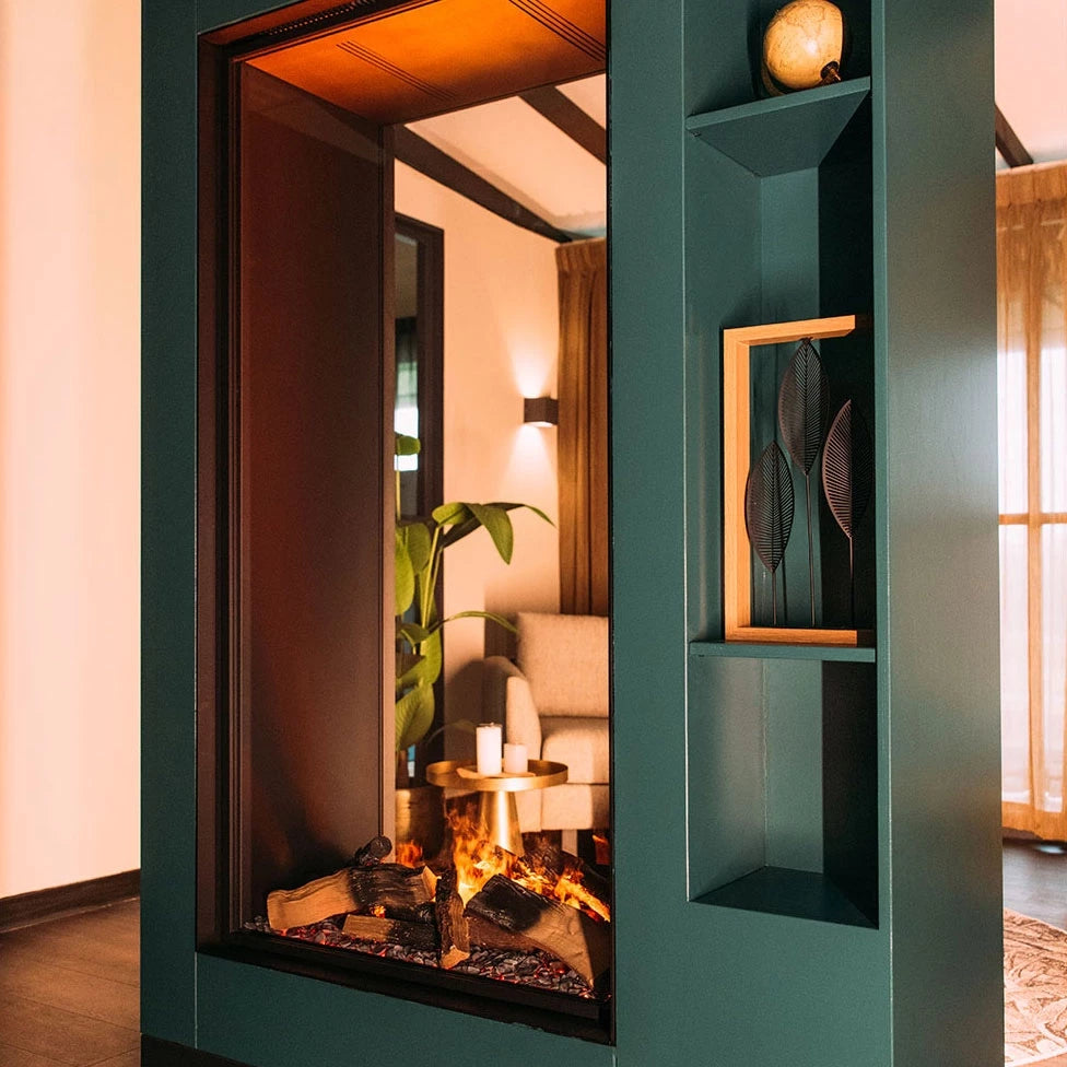Faber e-MatriX Vertical 800-1600 ST Extra Tall See-through Water Vapour Fireplace Insert