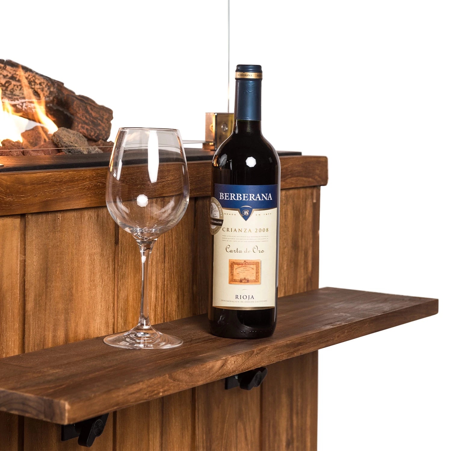 Teak Wood Side Table for Happy Cocooning Gas Fire Tables - 2 pieces.