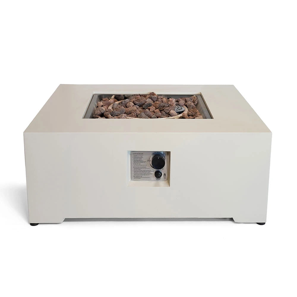 Estate Square 88 Oyster – Square Gas Firepit Table