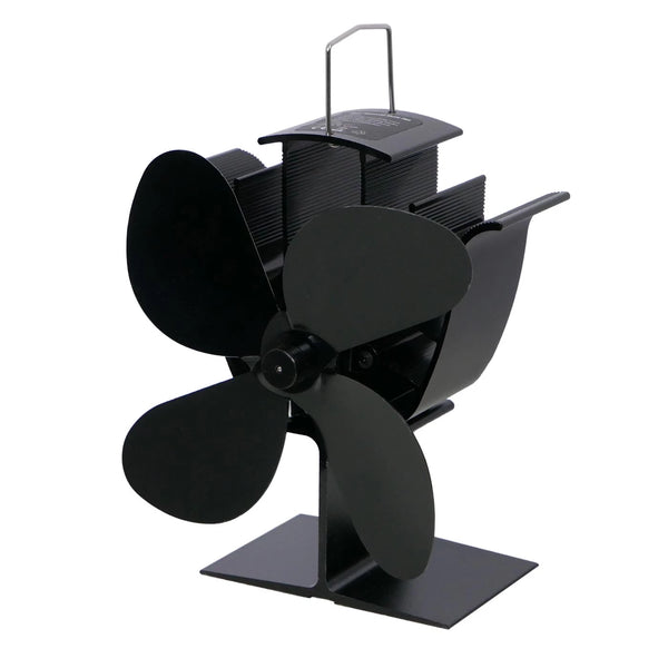 Compact Heat-Powered Stove Fan – 4 Blades | Steel