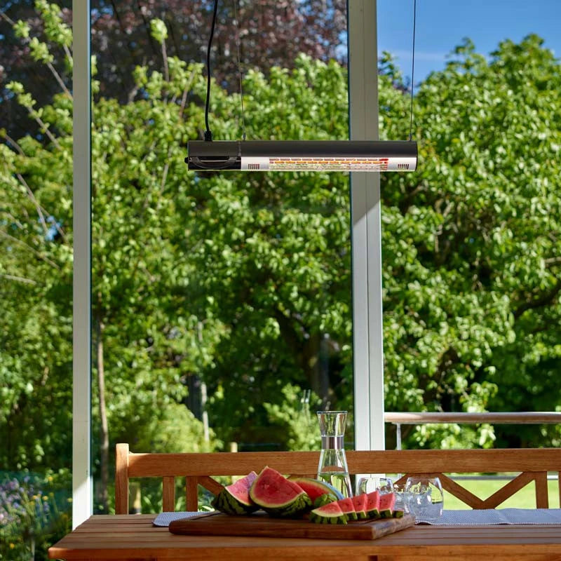 Patio Heater Wall-mounted 1500 W, Black Remote