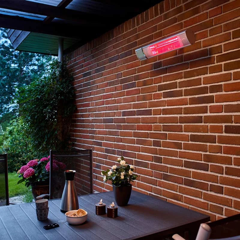 Patio Heater Wall-mounted 500-1000-1500 W, Silver