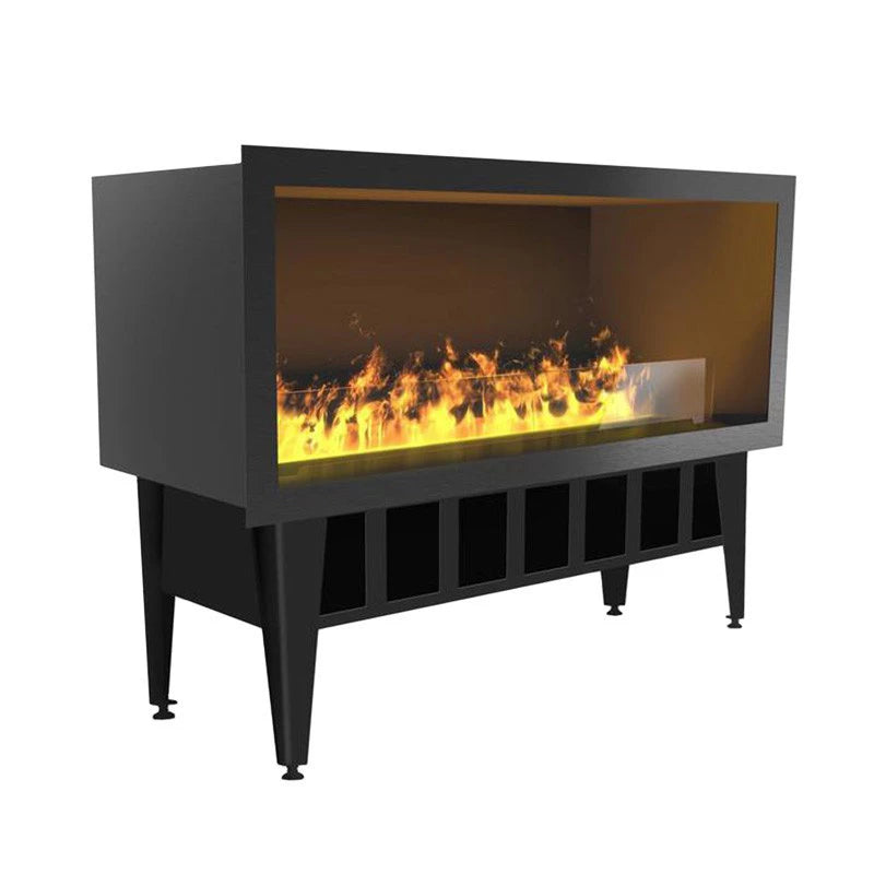 Incanto 1000 built-in water vapour fireplace by Magic-Fire with black steel housing