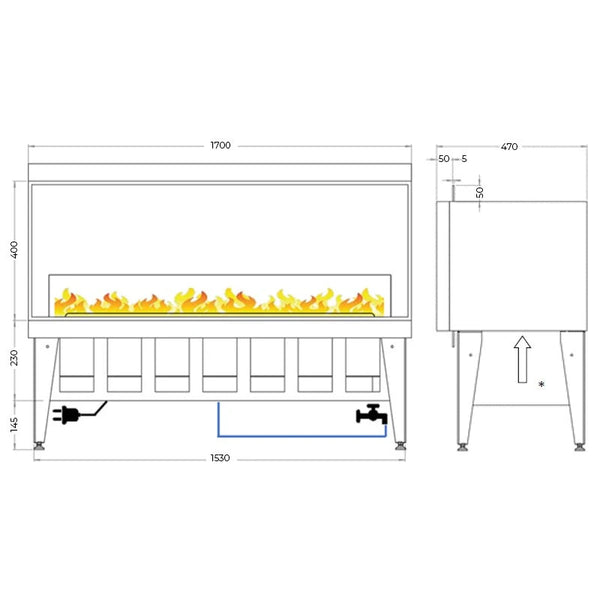 Incanto 1500 Built-in Water Vapour Fireplace
