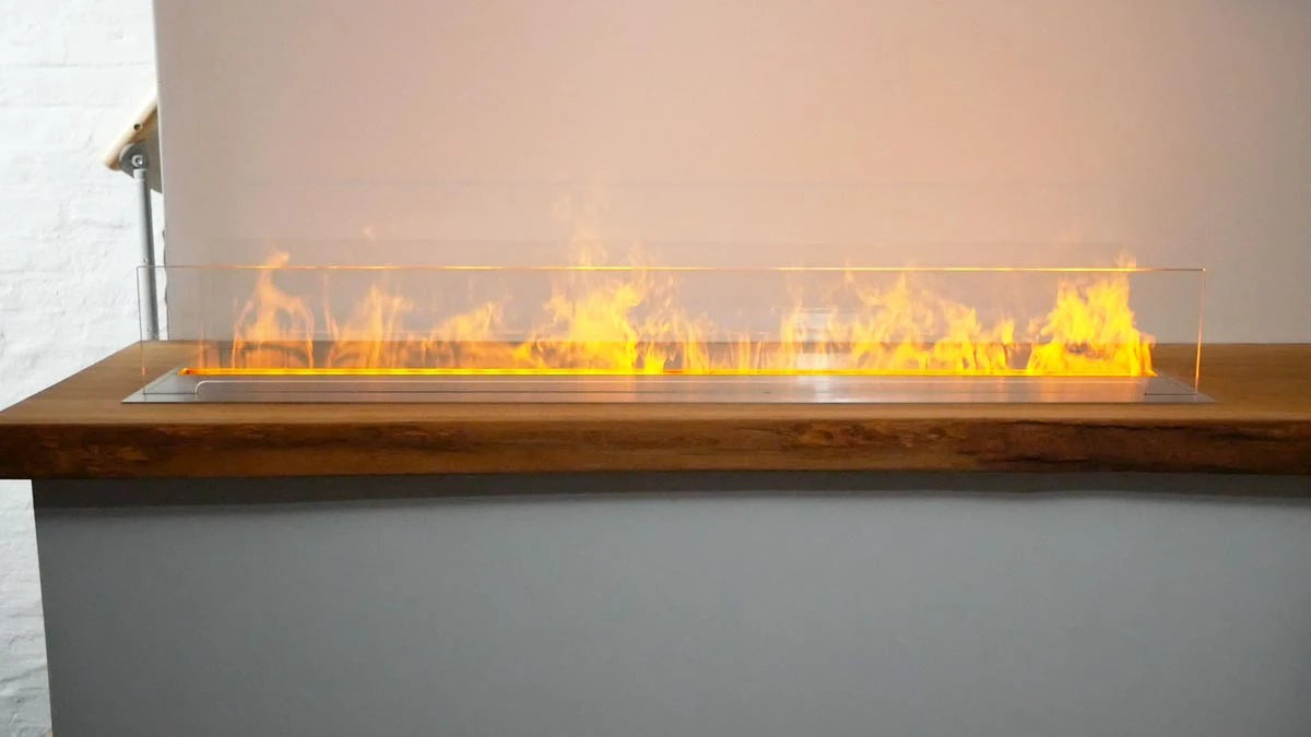 Mistero 1000 water vapour fireplace burner by Magic-Fire with black or stainless steel top