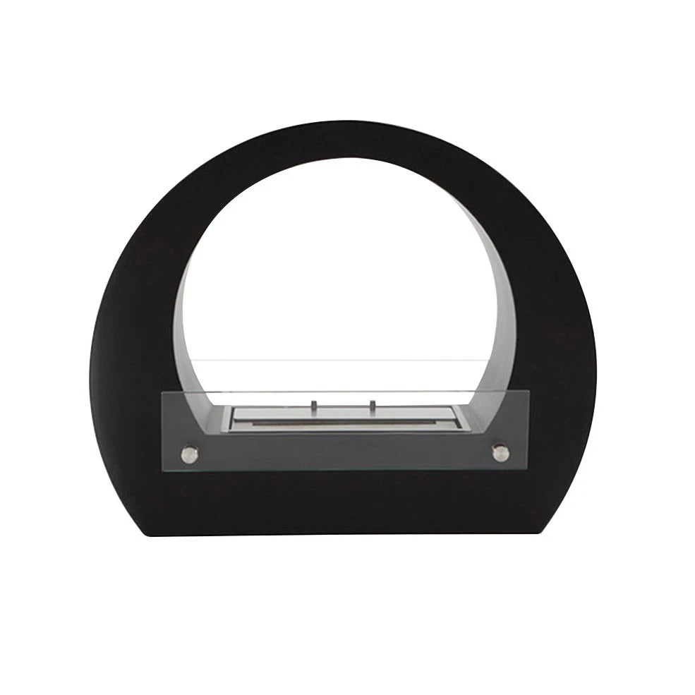 Dallas - Round Bio Fireplace - Black
