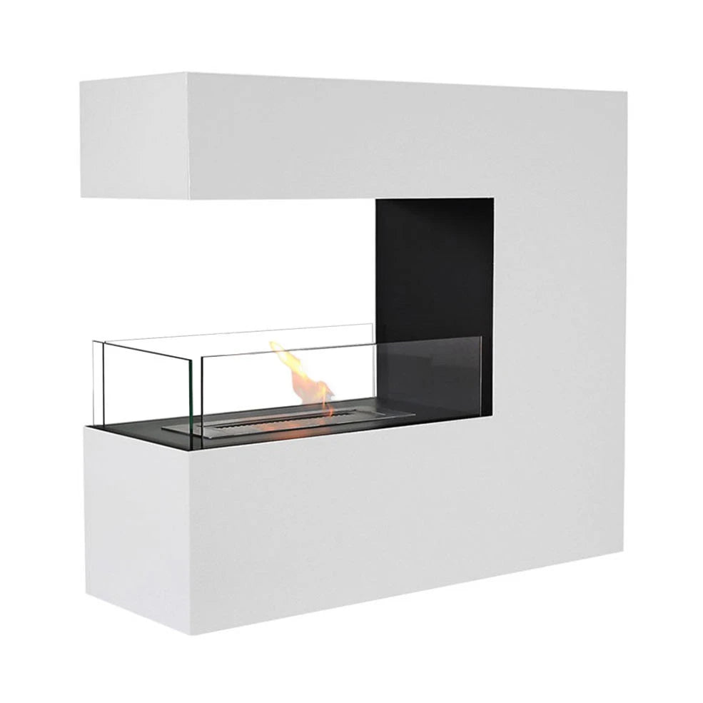 Topeka White - Powder Coated Steel Biofireplace