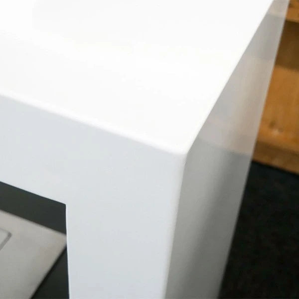 Lansing L - White Freestanding Bioethanol Fireplace