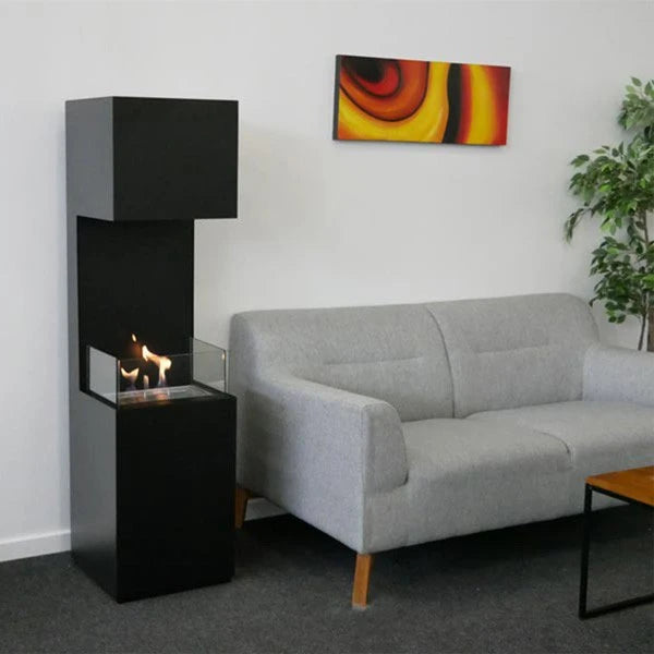 Open 3-Sided Bio Fireplace - Black