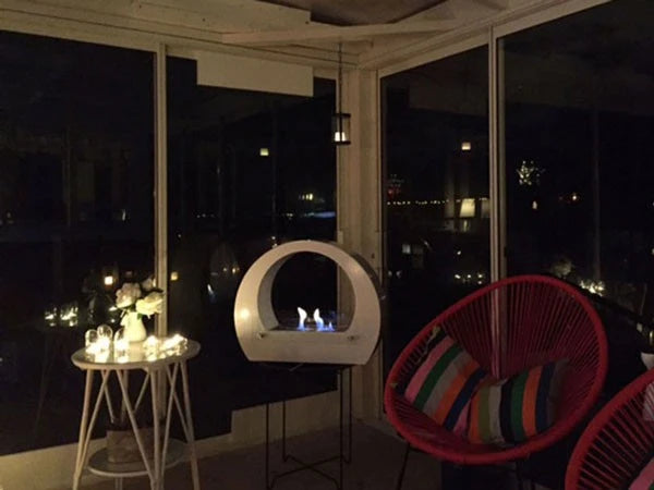 Dallas - Bio Fireplace with Arch - White