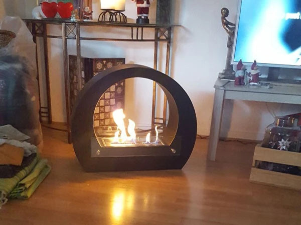 Dallas - Round Bio Fireplace - Black