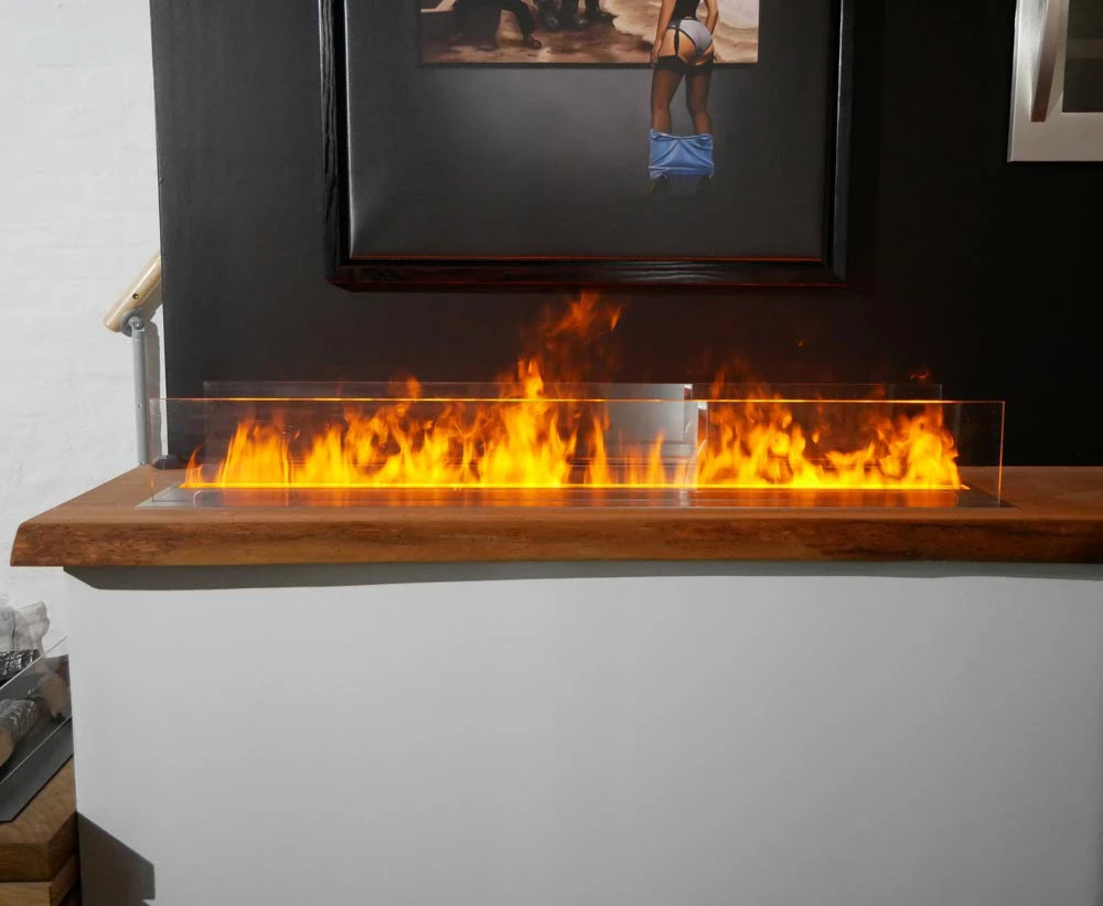 Mistero 1000 water vapour fireplace burner by Magic-Fire with black or stainless steel top