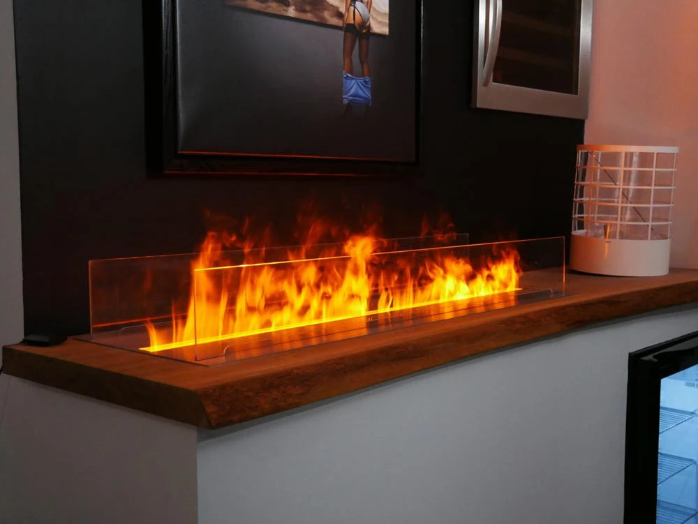 Mistero 1000 water vapour fireplace burner by Magic-Fire with black or stainless steel top
