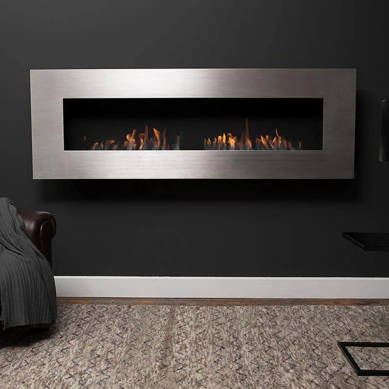 Icon Fires Nero 1750 Wall Fire - Brushed Steel