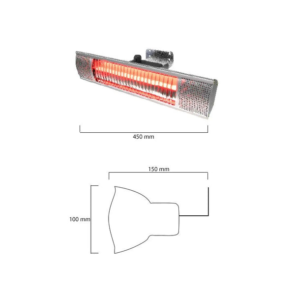 Patio Heater Wall-mounted 1500 W, GT, 51 cm