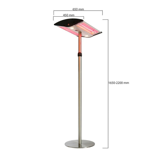 Patio Heater Freestanding 1000-2000 W, Silver
