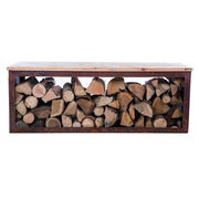 Wood Storage Bench in Corten Steel