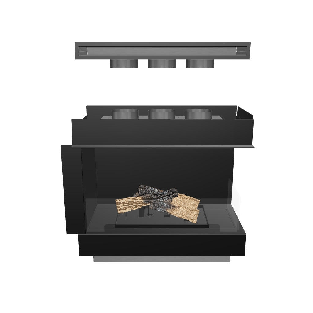 Flogs Box 800 Right Corner (In-Room Vent) - Bioethanol Fireplace