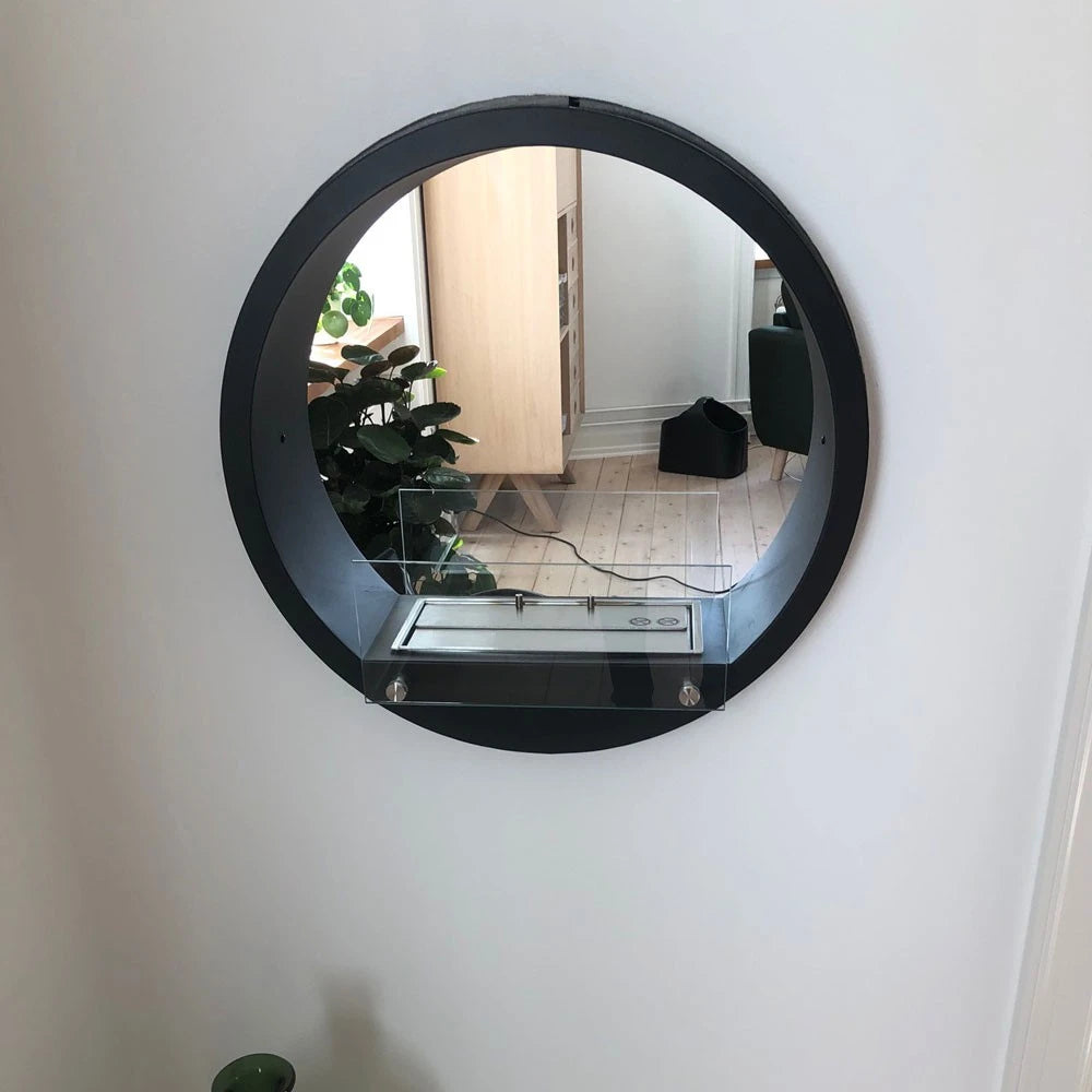 Round Built-in Bio Fireplace - Black