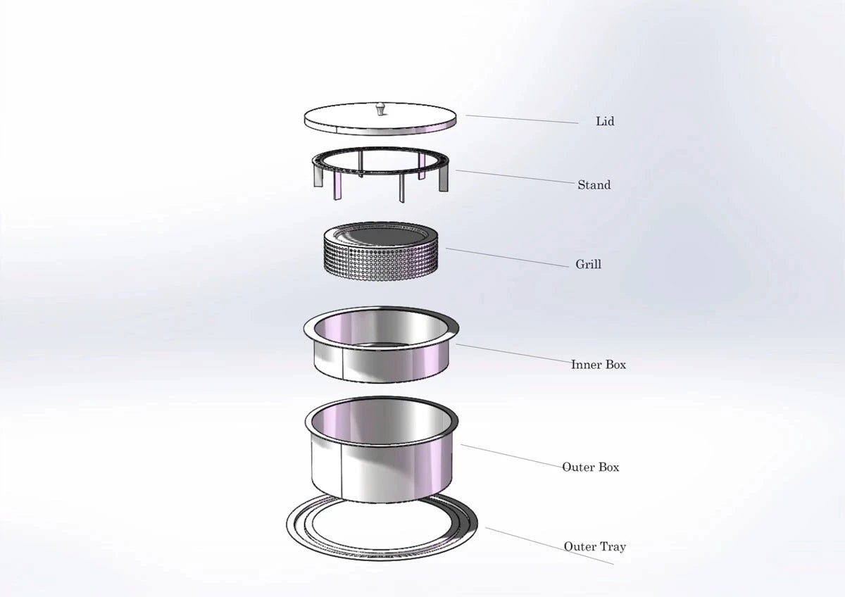 Outdoor Round Bioethanol Burner Insert - 5 Litres