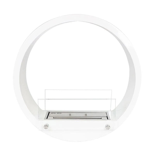 Round Built-in Bio Fireplace - White