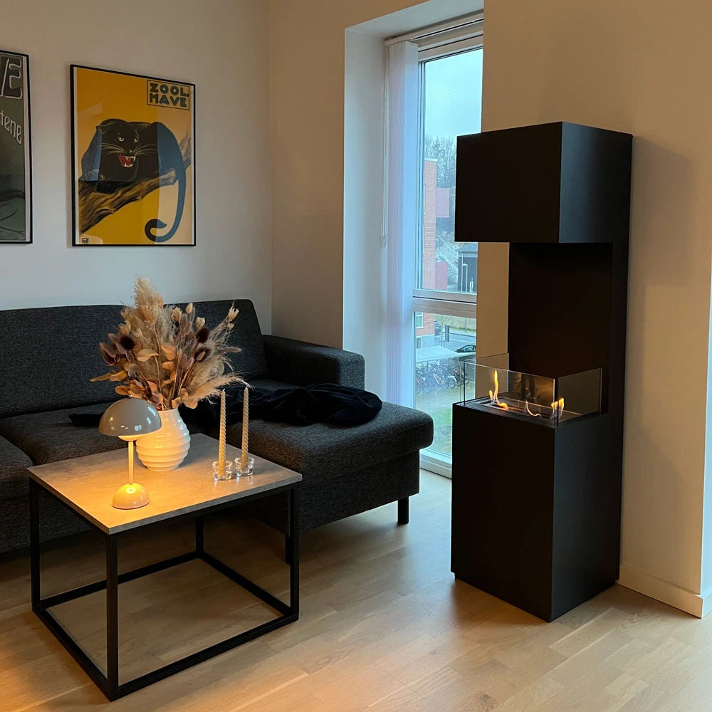 Open 3-Sided Bio Fireplace - Black