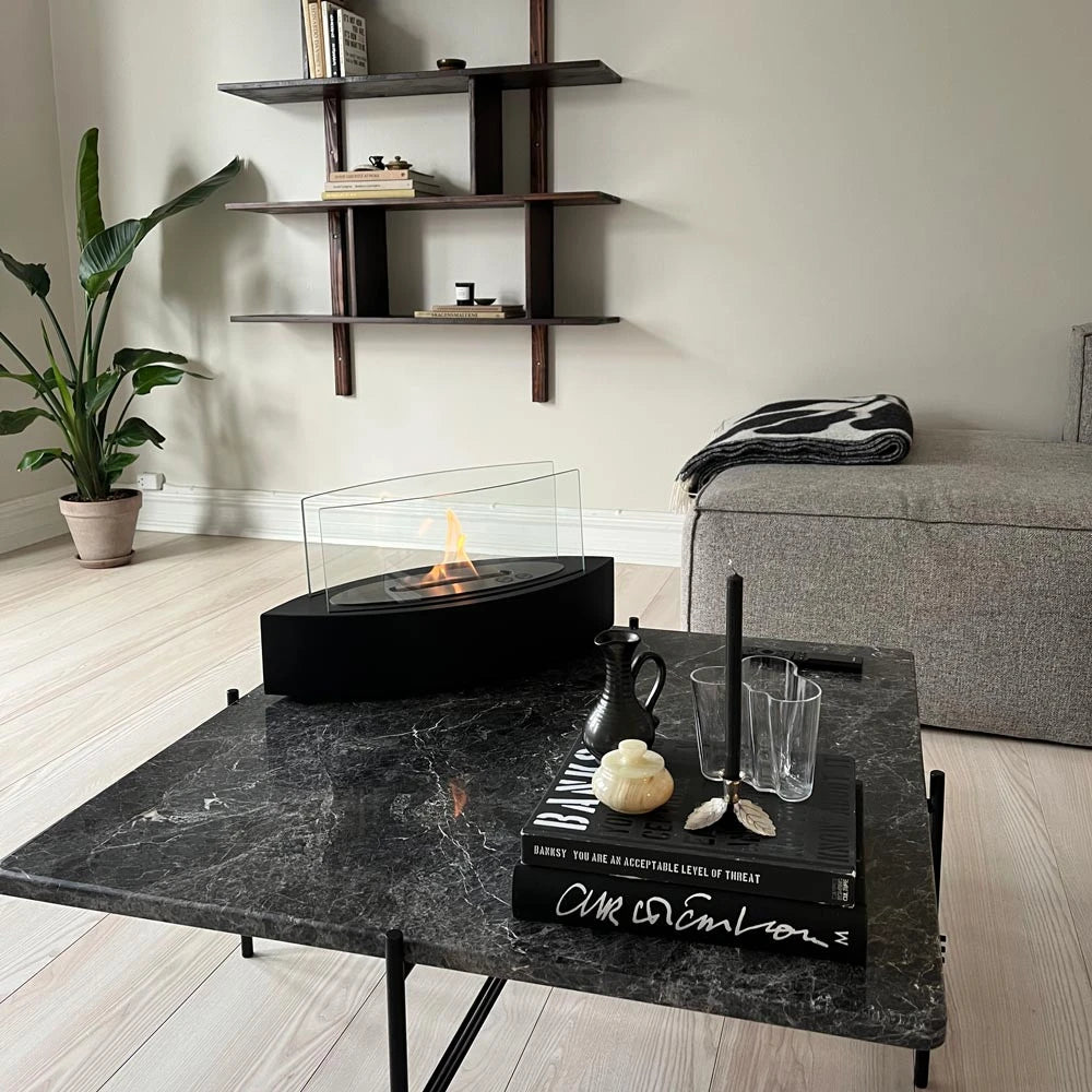 Oval Shaped Table Bio Fireplace