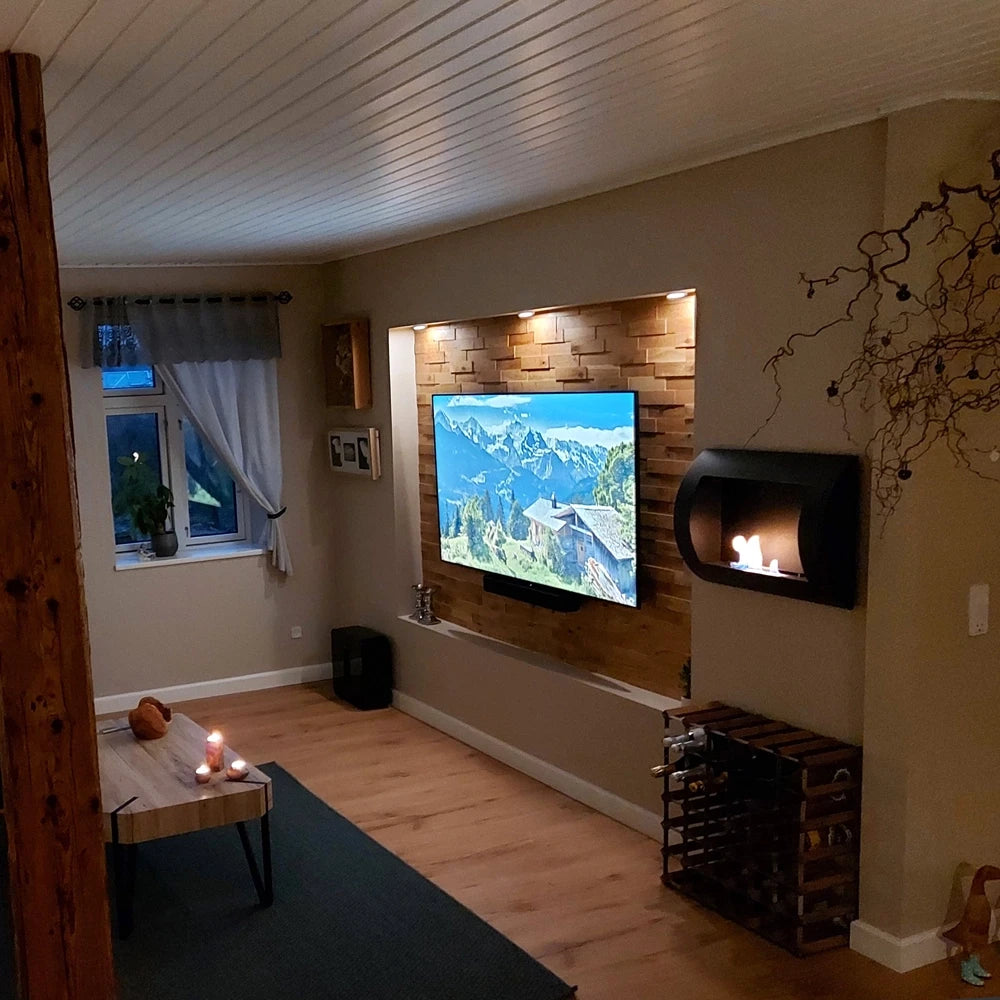 Ocean - Black Bio Wall Fireplace