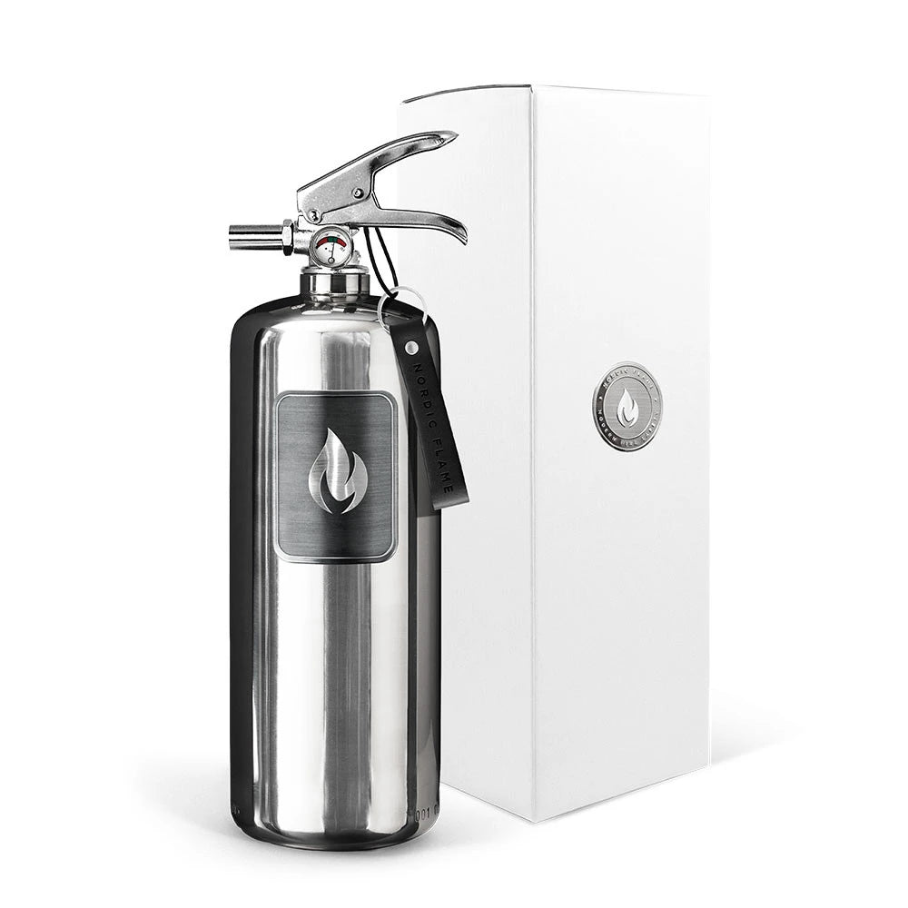 Steel Fire Extinguisher 2 kg - Polished Steel