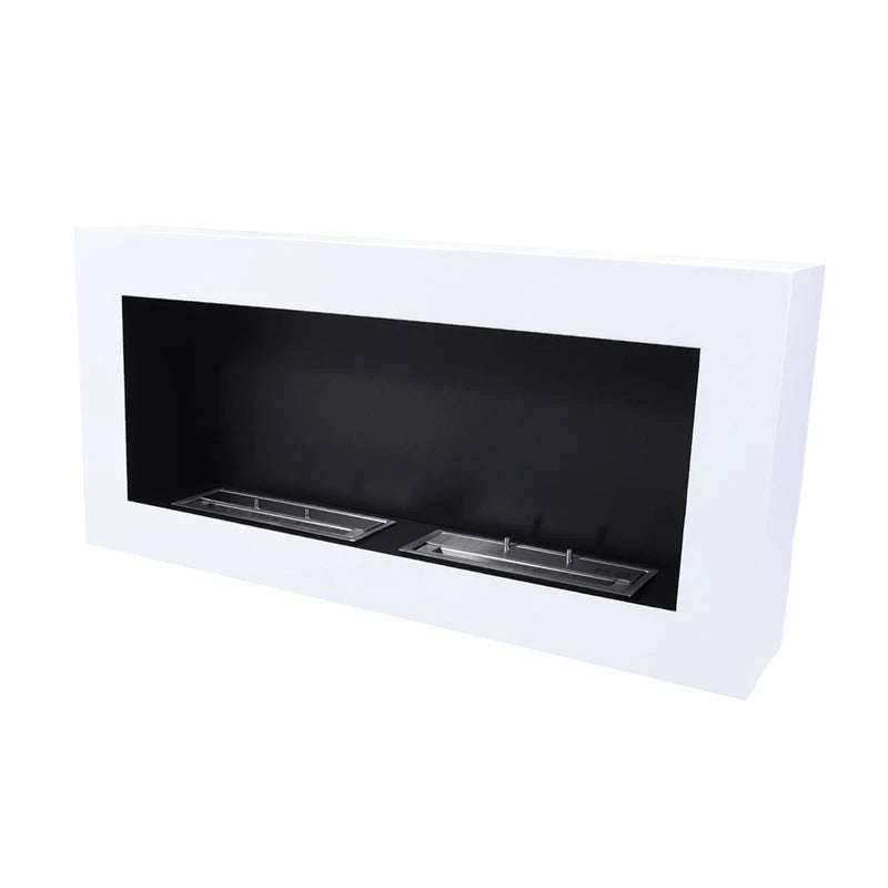 Large White Wall Mounted Bioethanol Fireplace