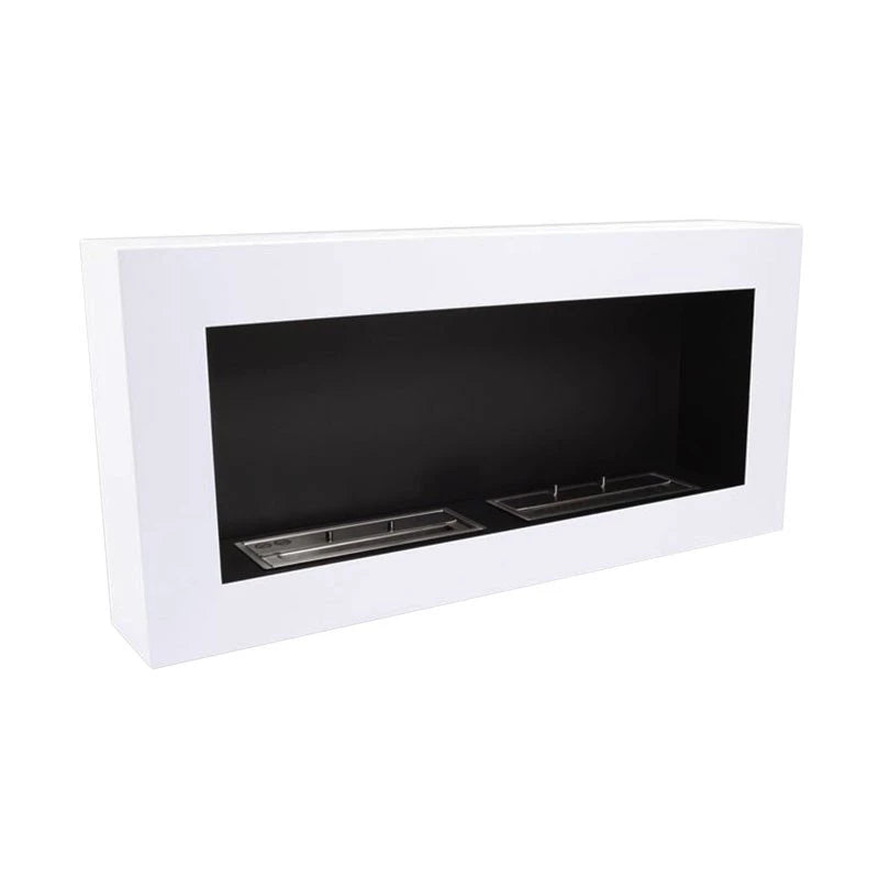 Large White Wall Mounted Bioethanol Fireplace