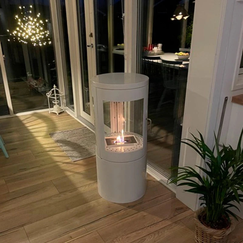 Columbus White - Bioethanol Stove with 360 view