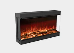 See through electric fireplace