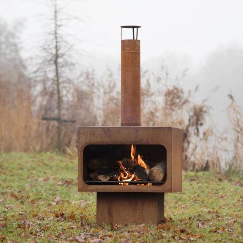 Jersey XL corten steel garden fireplace for cosy atmosphere