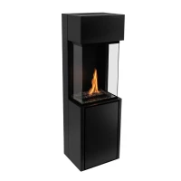 Planika Arcticon Black - Free-standing remote controlled Burning Ethanol Vapors bioethanol fireplace