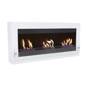 Large White Bio Fireplace for Wall Mounting