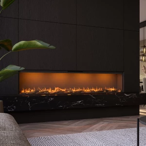 Faber e-SliM Linear 2200-450 I one-sided built-in water vapours fireplace