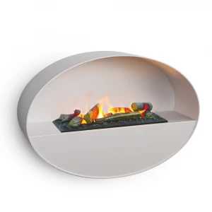 ScandiFlame Electric Kjos - White Wall-mounted Opti-myst Fireplace