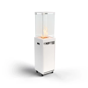 Faro Outdoor Gas Fireplace in the Colour Traffic White